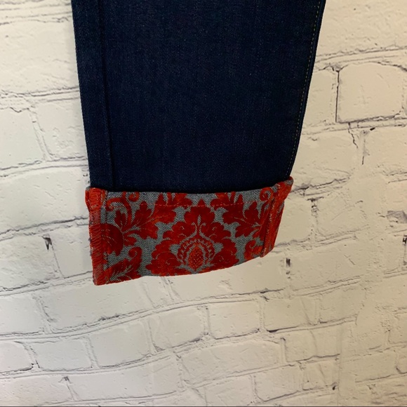 L’AGENCE Patterned Velvet Cuff Jeans Size 25 NWT - Picture 4 of 9